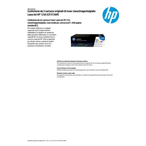 Toner 125A HP ciano+magenta+giallo  Conf. 3 - CF373AM